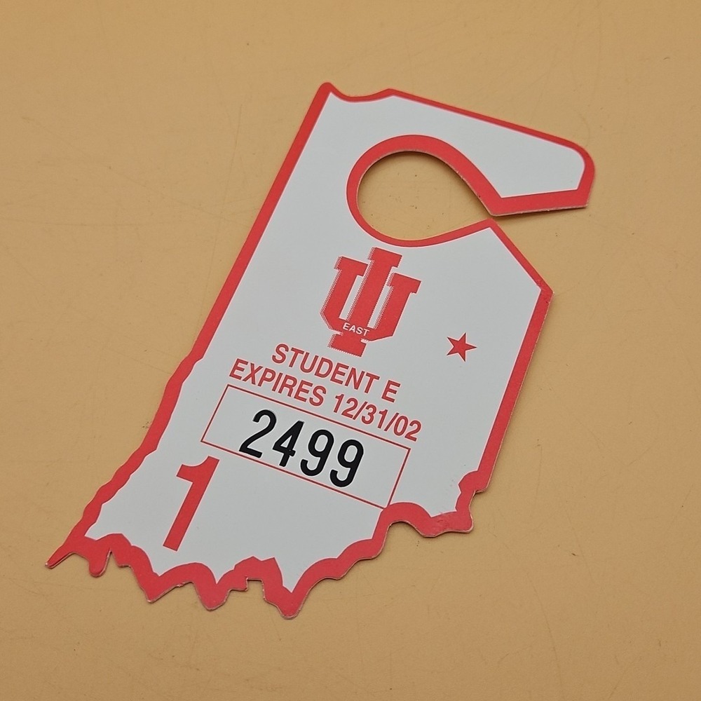 Vintage Indiana‎ Hoosiers Student Parking Hanger 2002
